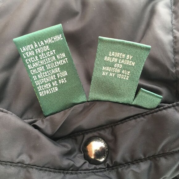 Lauren Ralph Lauren Reversible Down Quilted Puffer Vest Black Blue Size Medium - Picture 11 of 11